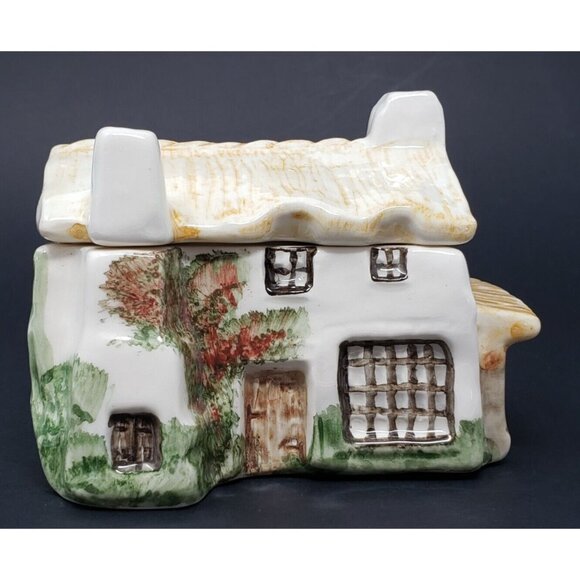 Sugar Bowl House Shaped Lidded Vintage Rectangle Devon England - Picture 7 of 10